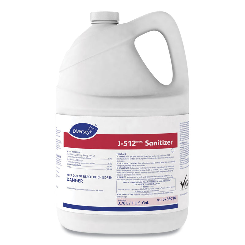 Diversey J-512TM/MC Sanitizer, 1 gal Bottle, 4/Carton