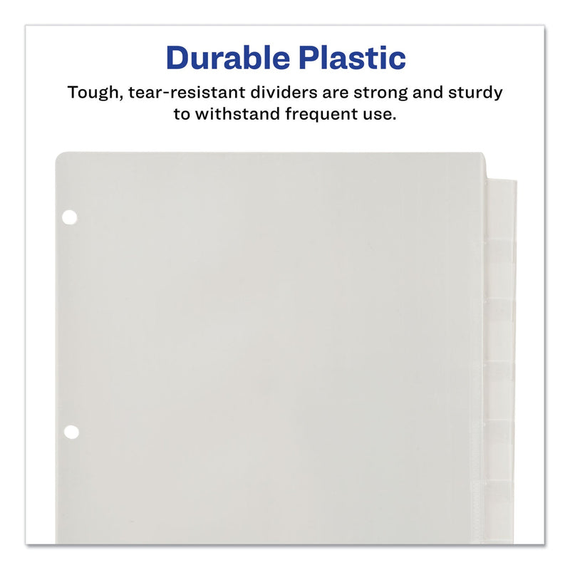 Avery Insertable Big Tab Plastic Dividers, 8-Tab, 11 x 8.5, Clear, 1 Set