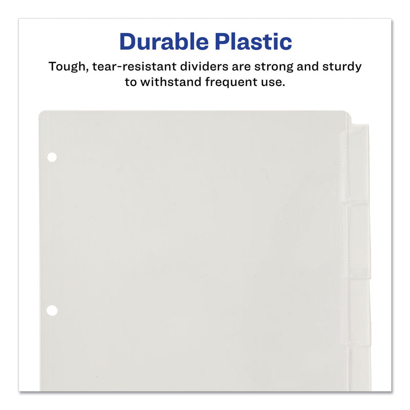 Avery Insertable Big Tab Plastic Dividers, 5-Tab, 11 x 8.5, Clear, 1 Set