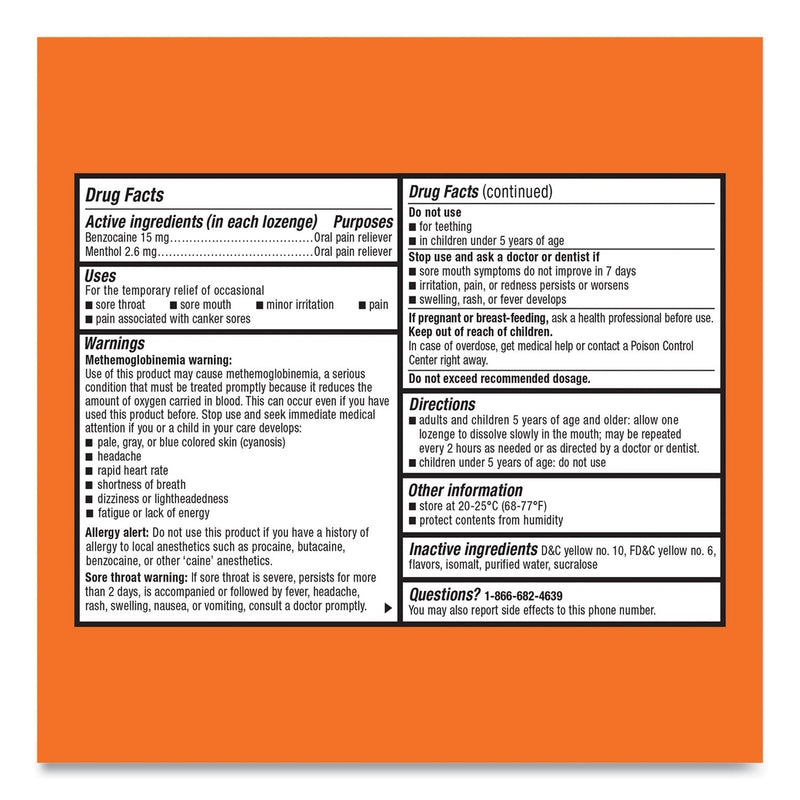 Cepacol Extra Strength Sore Throat Lozenges, Honey Lemon, 16 Lozenges/Box, 24 Box/Carton