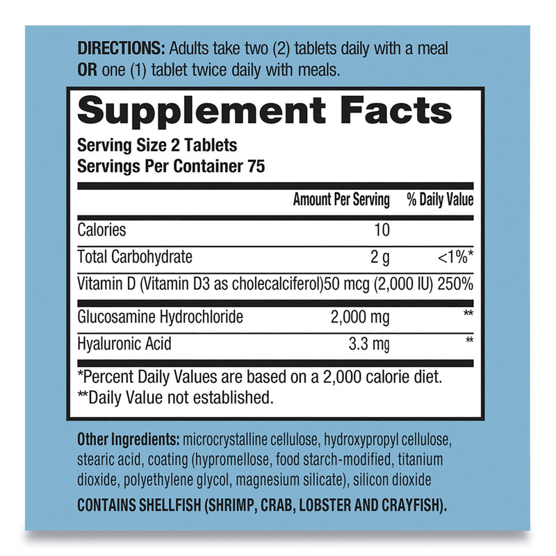 Schiff Glucosamine 2000 mg Plus Vitamin D3 Coated Tablet, 150 Count