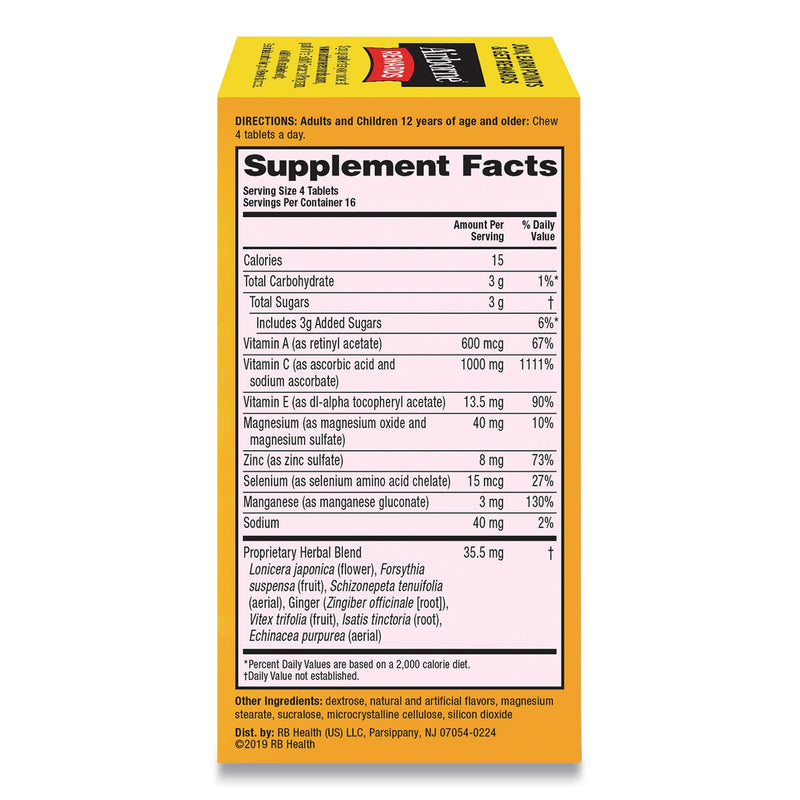 Airborne Immune Support Chewable Tablet, Citrus, 64 Count