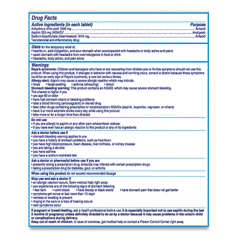 Alka-Seltzer Antacid and Pain Relief Medicine, Two-Pack, 50 Packs/Box