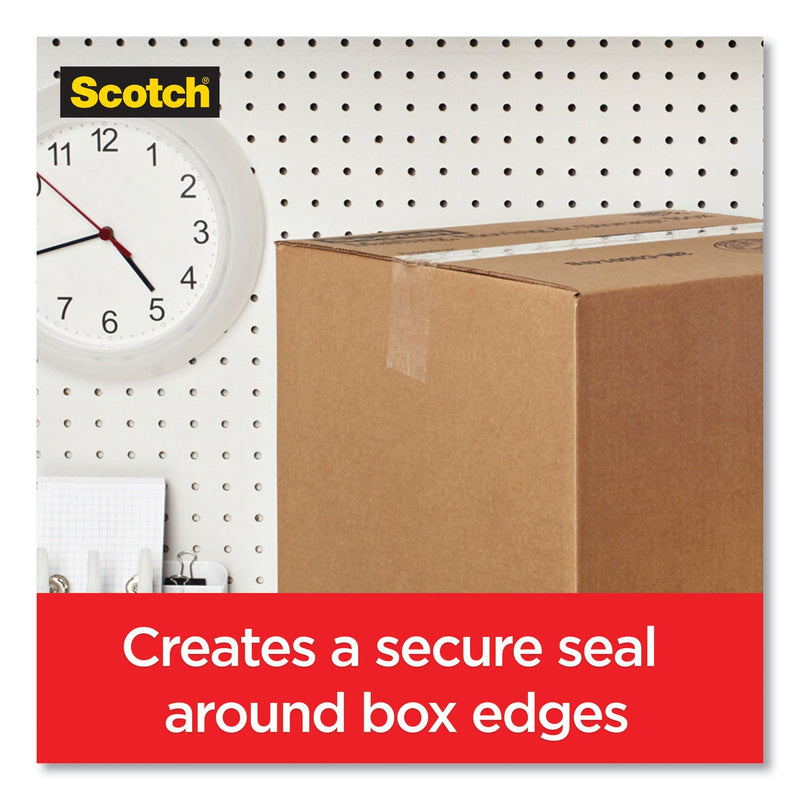 Scotch Box Lock Shipping Packaging Tape with Dispenser, 3" Core, 1.88" x 54.6 yds, Clear, 4/Pack