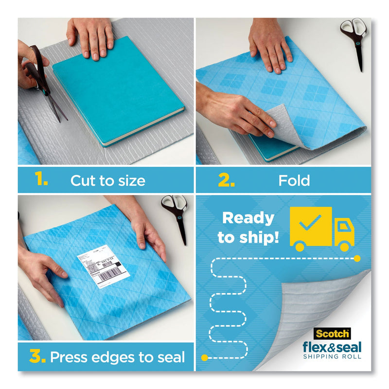 Scotch Flex and Seal Shipping Roll, 15" x 200 ft, Blue/Gray
