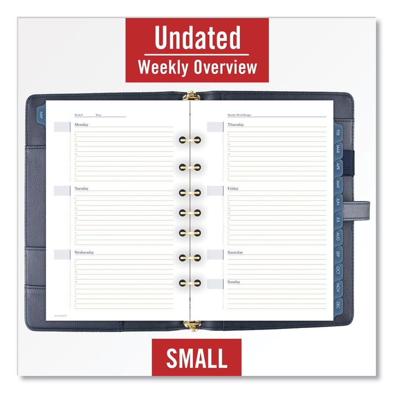 AT-A-GLANCE Buckle Closure Planner/Organizer Starter Set, 8.5 x 5.5, Navy Blue/Gold Cover, 12-Month (Jan to Dec): Undated