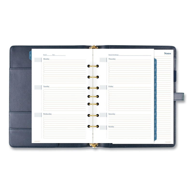 AT-A-GLANCE Buckle Closure Planner/Organizer Starter Set, 8.5 x 5.5, Navy Blue/Gold Cover, 12-Month (Jan to Dec): Undated