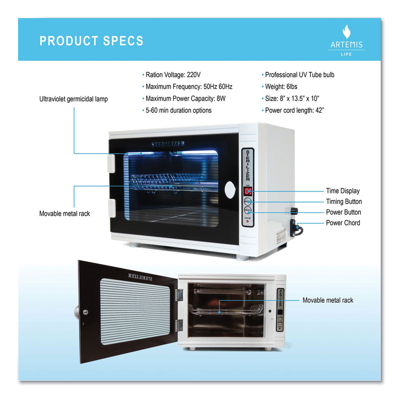 Artemis UV Sterilizer Cabinet, White