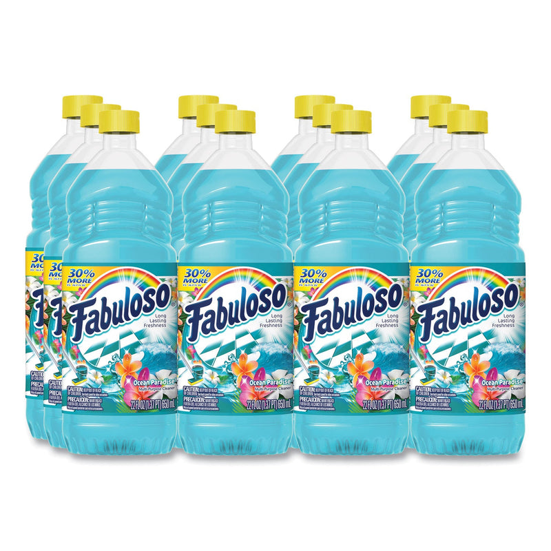 Fabuloso Multi-use Cleaner, Ocean Paradise Scent, 22 oz Bottle, 12/Carton