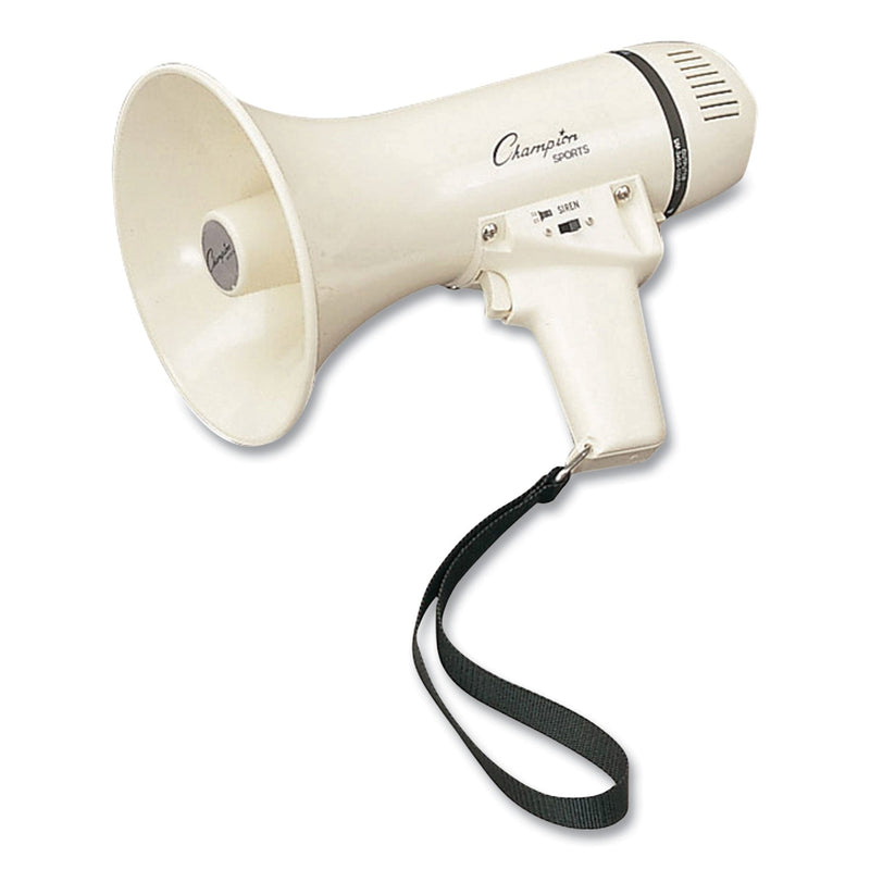 Champion Sports Megaphone, 4 W to 8 W, 400 yds Range, White
