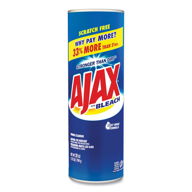 Ajax Powder Cleanser with Bleach, 28 oz Canister, 12/Carton