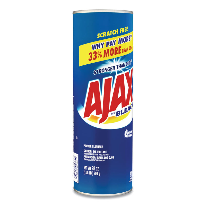 Ajax Powder Cleanser with Bleach, 28 oz Canister, 12/Carton