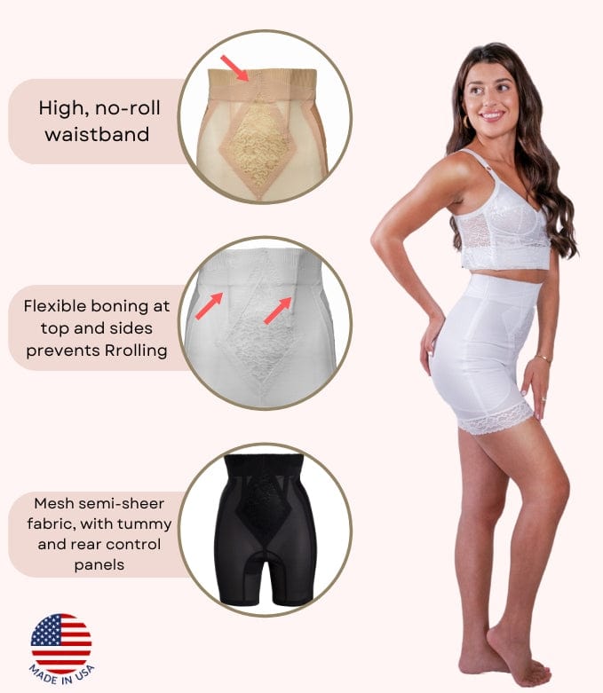 Style 696 | High Waist "No Top Roll" | Firm Control Girdle