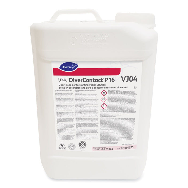 Diversey DiverContact P16 Direct Food Contact Antimicrobial Solution, 2.5 gal Bottle
