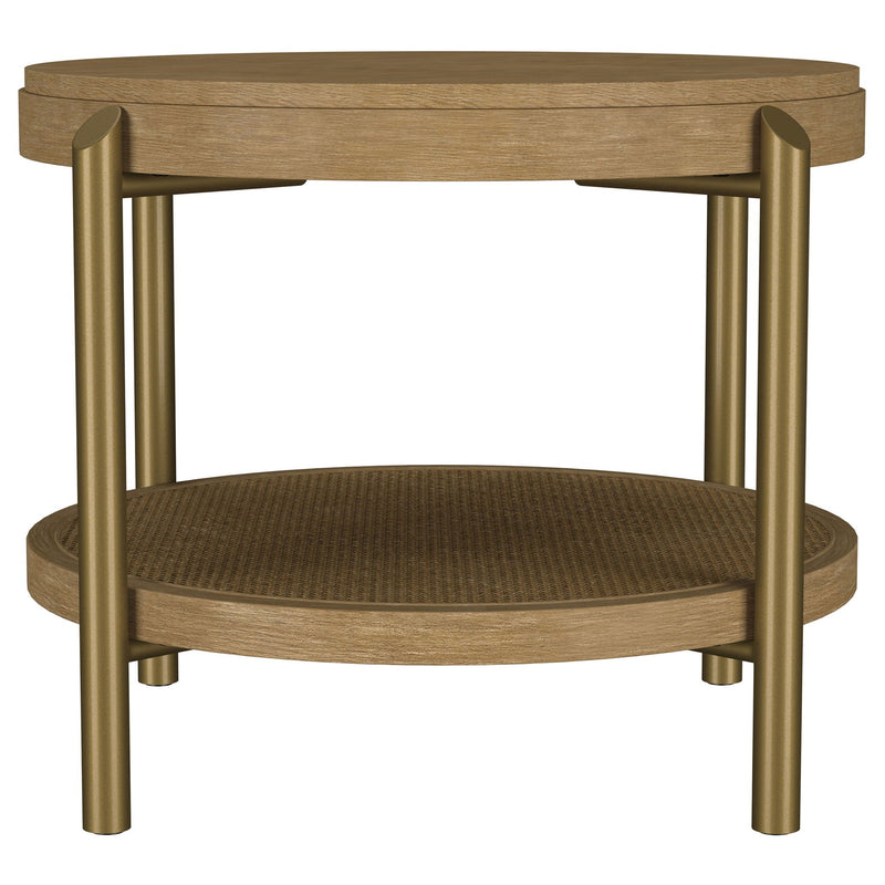Arini 2-piece Round Coffee and End Table Set Sand Wash