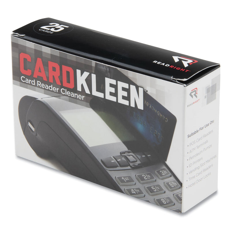 Read Right CardKleen Presaturated Magnetic Head Cleaning Cards, 3 3/8" x 2 1/8", 25/Box