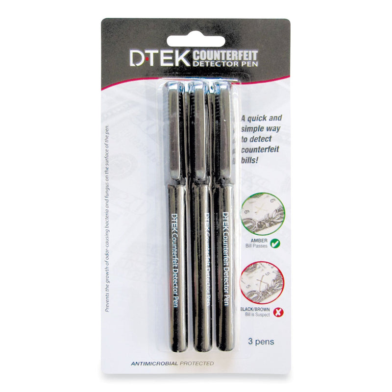 CONTROLTEK DTEK Counterfeit Detector Pens, U.S. Currency, 3/Pack