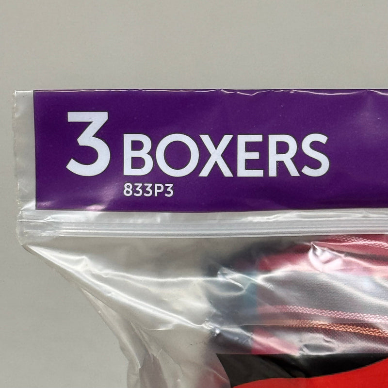 HANES (3 PACK!) Men's Cool Comfort Boxer Briefs Sz 2XL 44-46" Blue/Red/Grey 042390