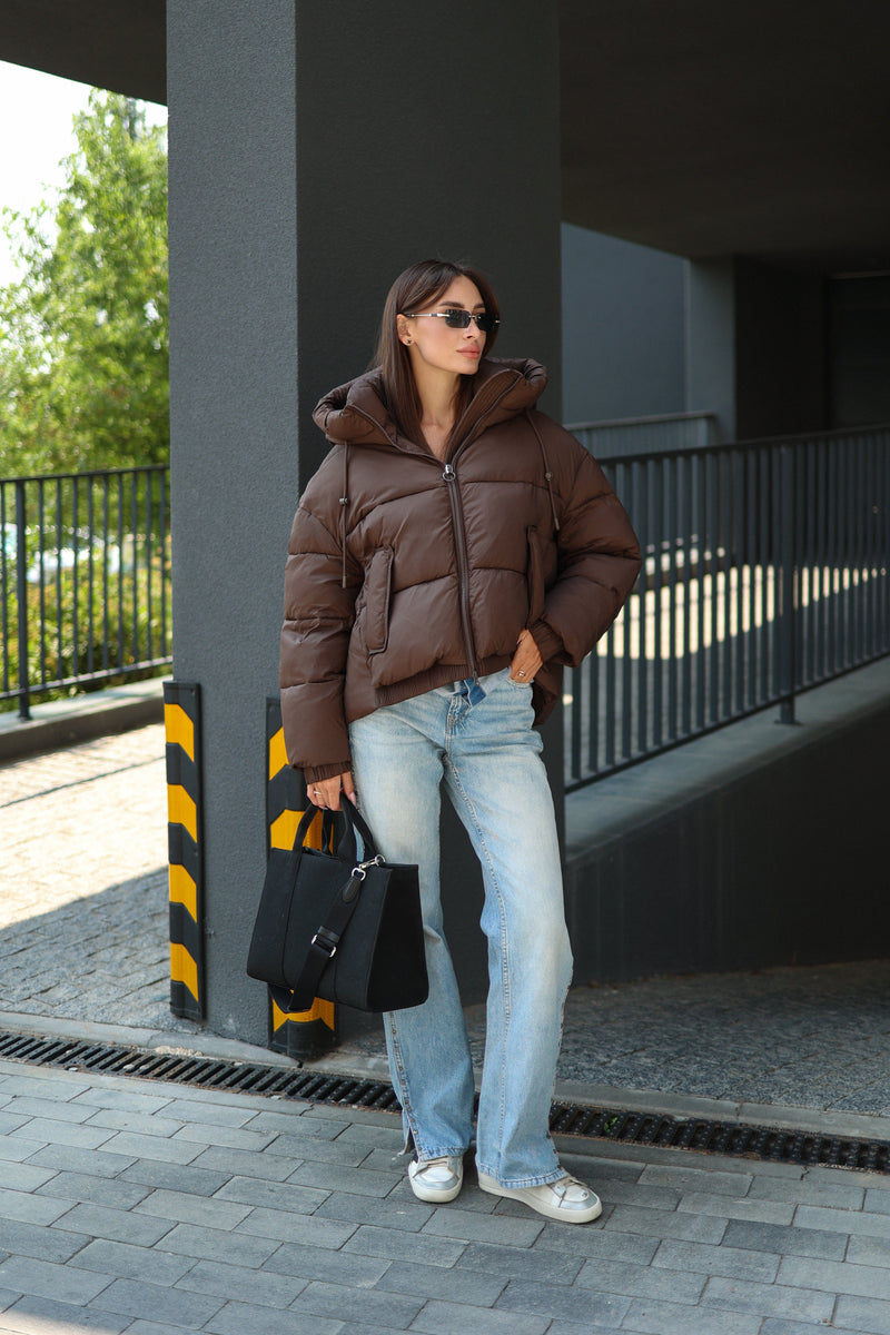 Dark Chocolate Insulated Bio-Down Jacket