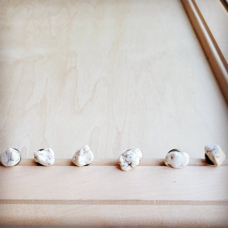 White Turquoise Stud Earrings 224k