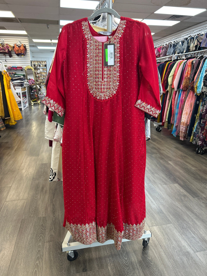 Red anarkali suit