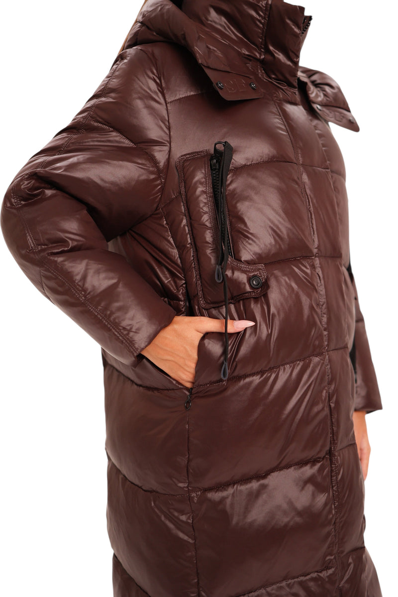 Espresso Shine Insulated Bio-Down Puffer