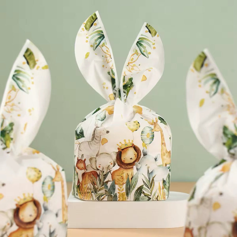 Kids Birthday Goodie Bags - Jungle Animal Gift Wraps 10-Pack