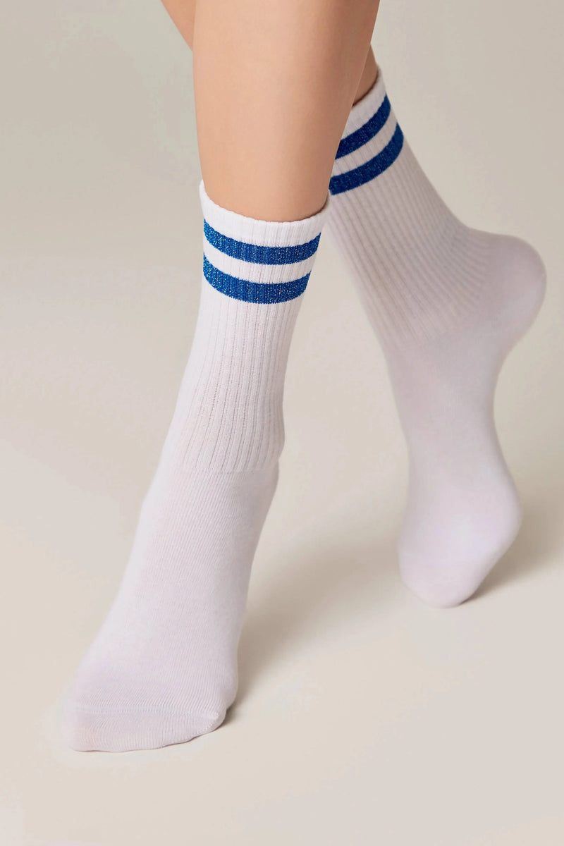 Conte Cotton Long Socks Active 157 - Lurex Stripes
