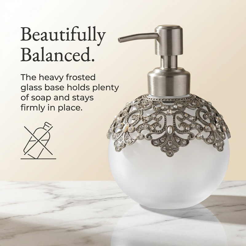 Isolde Essence – Modern Decorative Bathroom Accessory Handmade Soap Dispenser, 12 oz