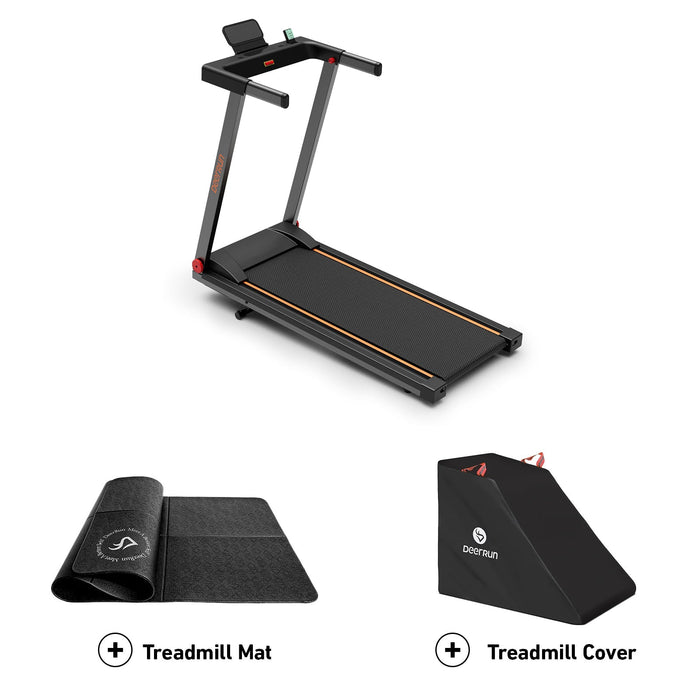 DeerRun All-New 2026 A1 Pro Move+ Smart Foldable Treadmill with 6% Incline & NFC | 350Lbs, 10mph, Black
