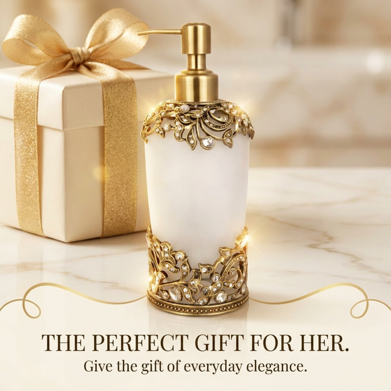 Liora Bloom – Modern Decorative Bathroom Accessory Handmade Soap Dispenser, 9 oz