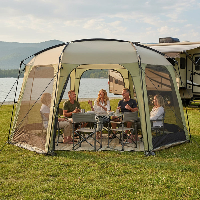 6-8 Person Netted Canopy Tent with Zippered Door