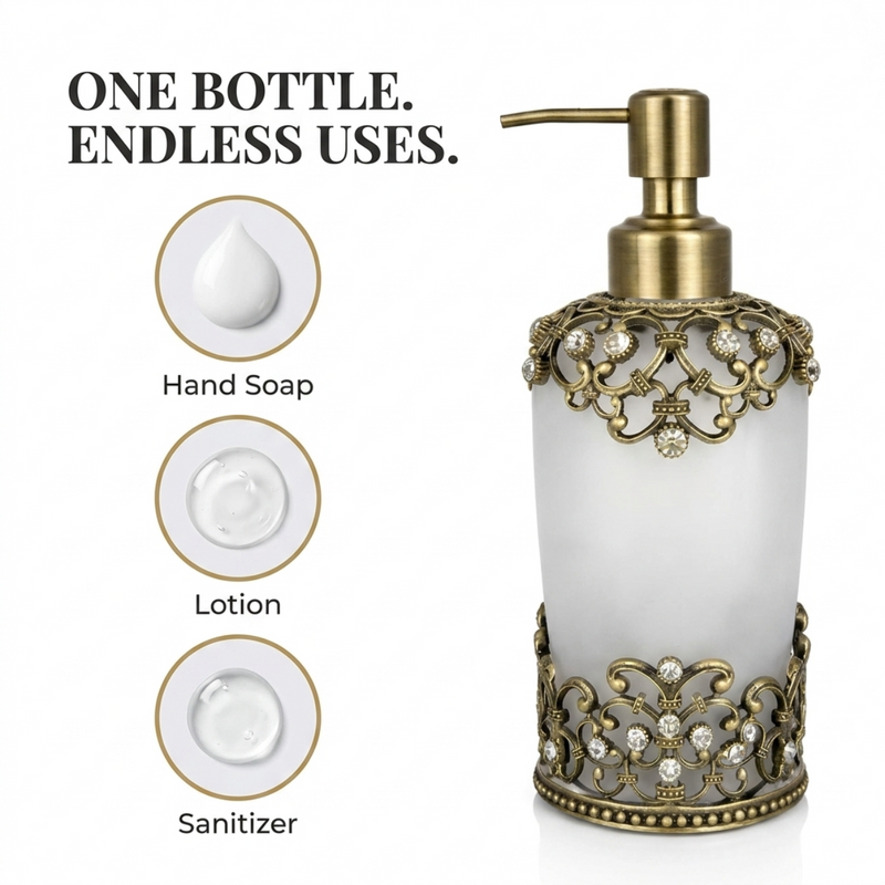Amara Bliss – Modern Decorative Bathroom Accessory Handmade Soap Dispenser, 9 oz