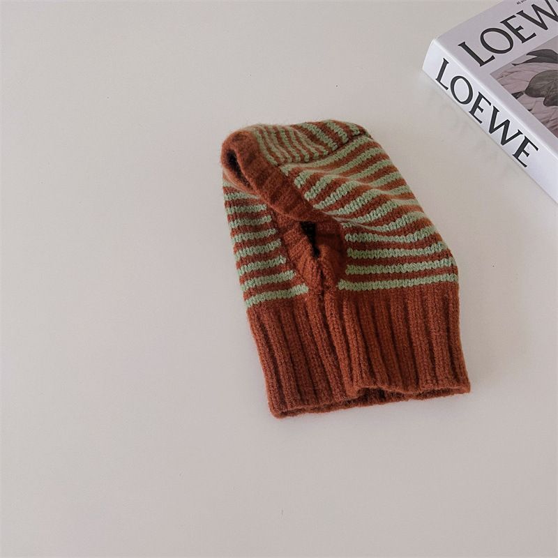 Childrens Contrast-Color Striped Knitted Hat
