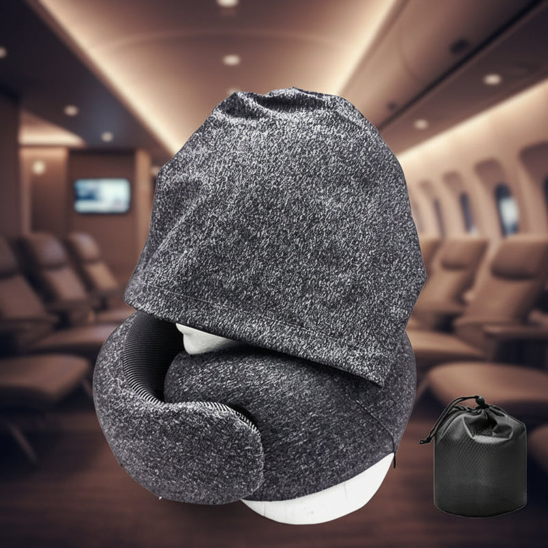 Memory Foam Travel Neck Pillow – Foldable U-Shape for Airplane, Car & Office
