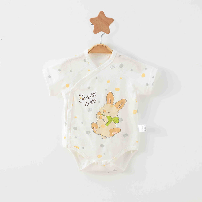 Simple Cartoon Print Summer Baby Rompers Girls Clothing