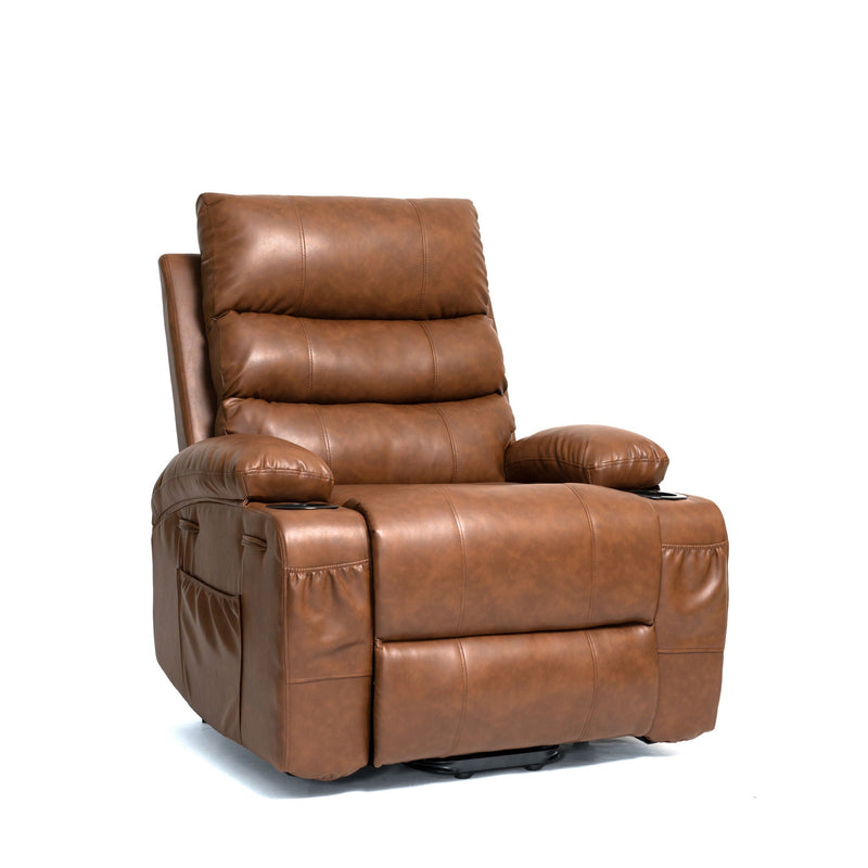 Large Size Electric Power Lift Recliner Chair Sofa With 8 Point Vibration Massage And Lumbar Heat