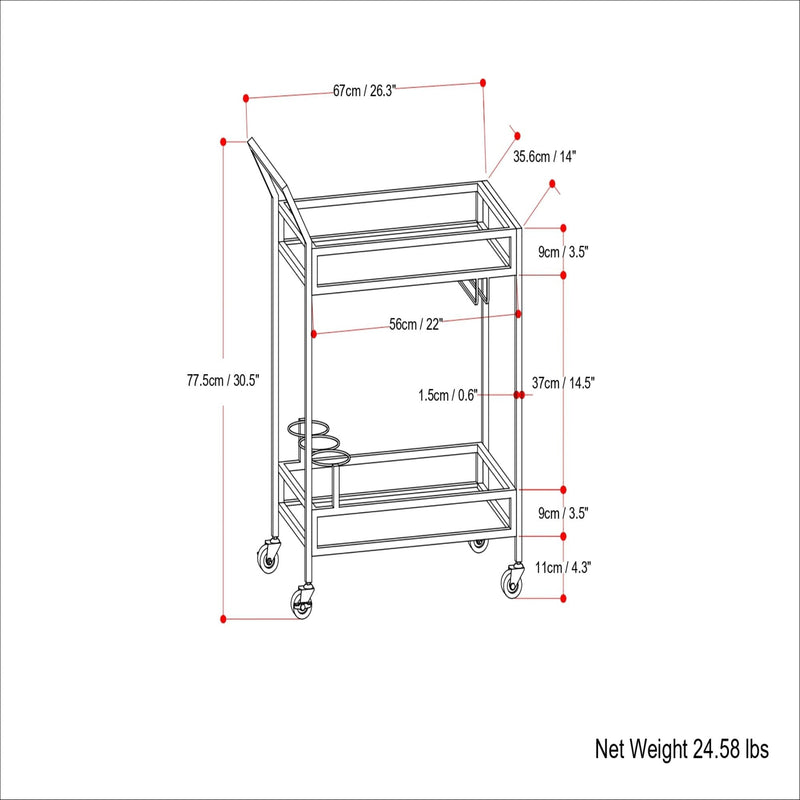 Watts - Bar Cart - Chrome