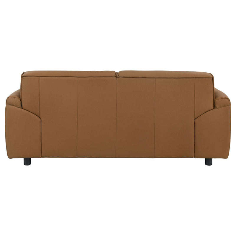 Buxton Top Grain Leather Upholstered Loveseat Orange