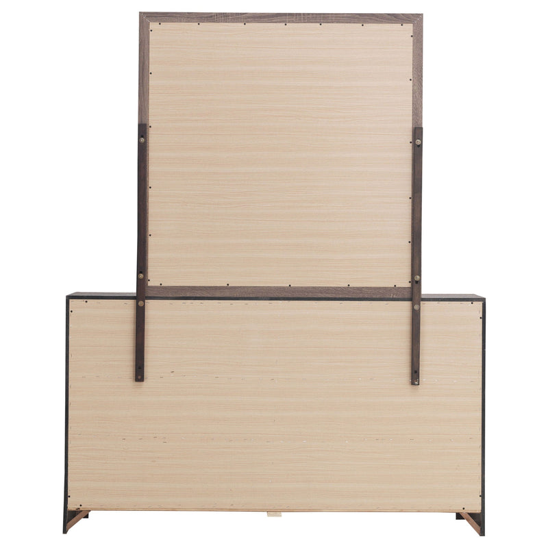 Brantford 6-drawer Dresser with Mirror Barrel Oak