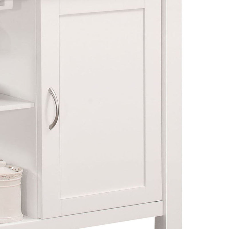Ottawa - Kitchen Cart - Black Wooden Top & White