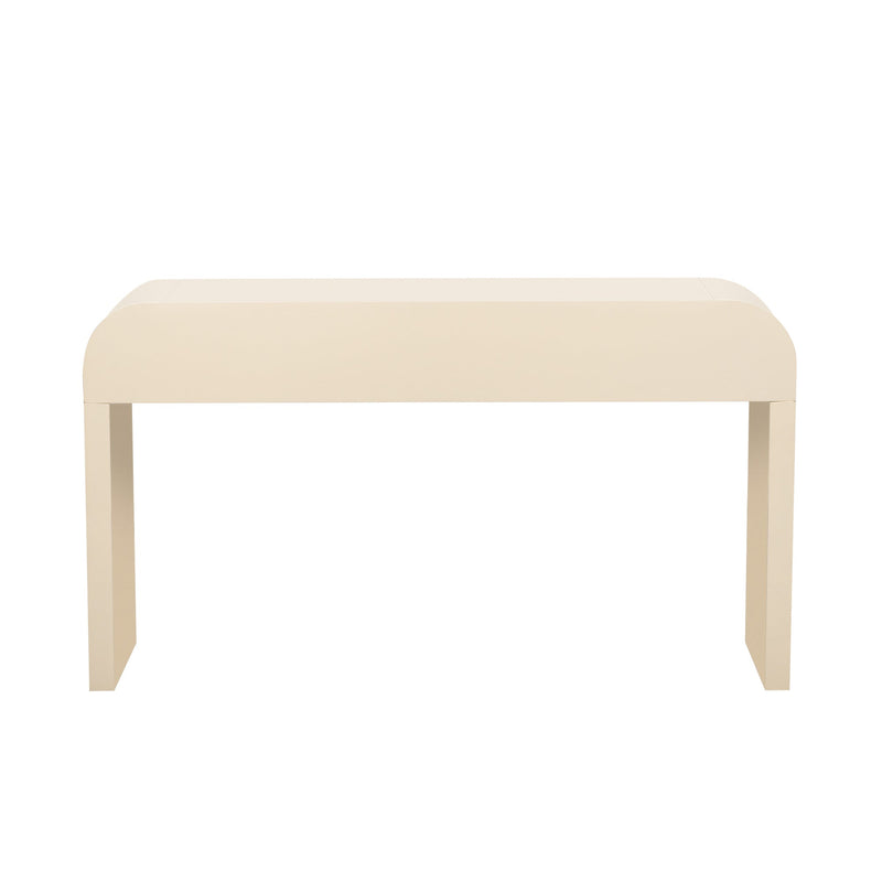 TREXM Modern Console Table with 2 Storage Drawers, Fluted Entryway Table with Rounded Silhouette for Hallway Living Room and Entryway (Apricot Cream)