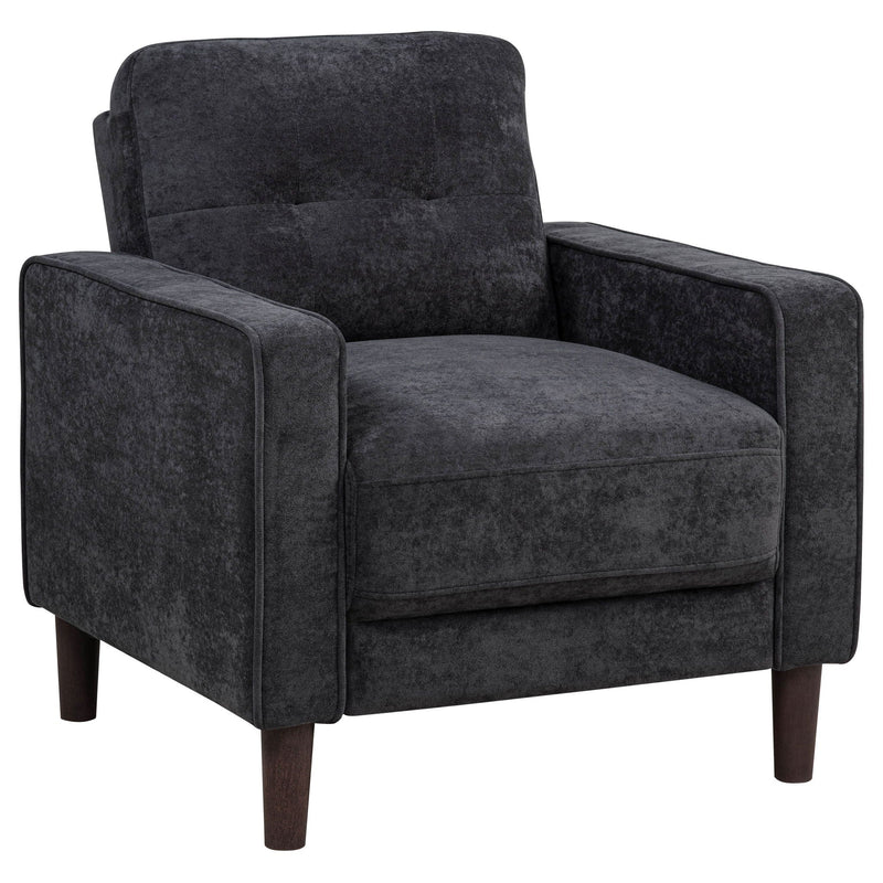 Bowen II Fabric Upholstered Track Arm Chair Steel Grey