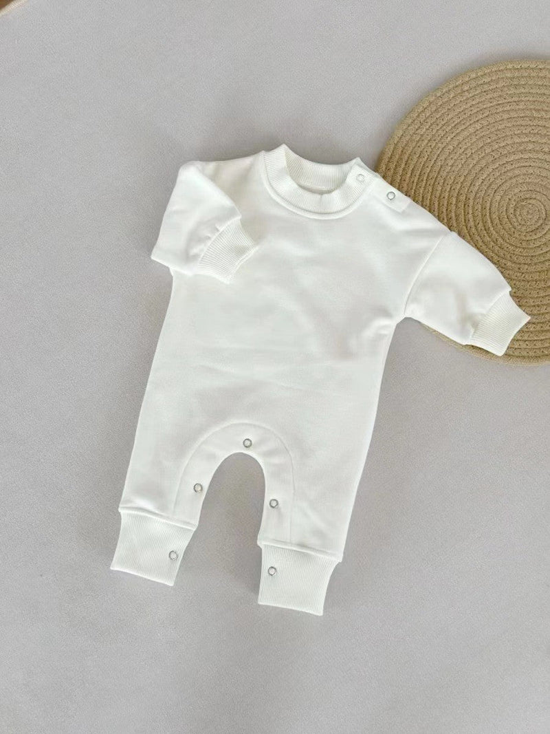 Children's Fleece Solid Color Stylish Thick Romper Jumpsuit