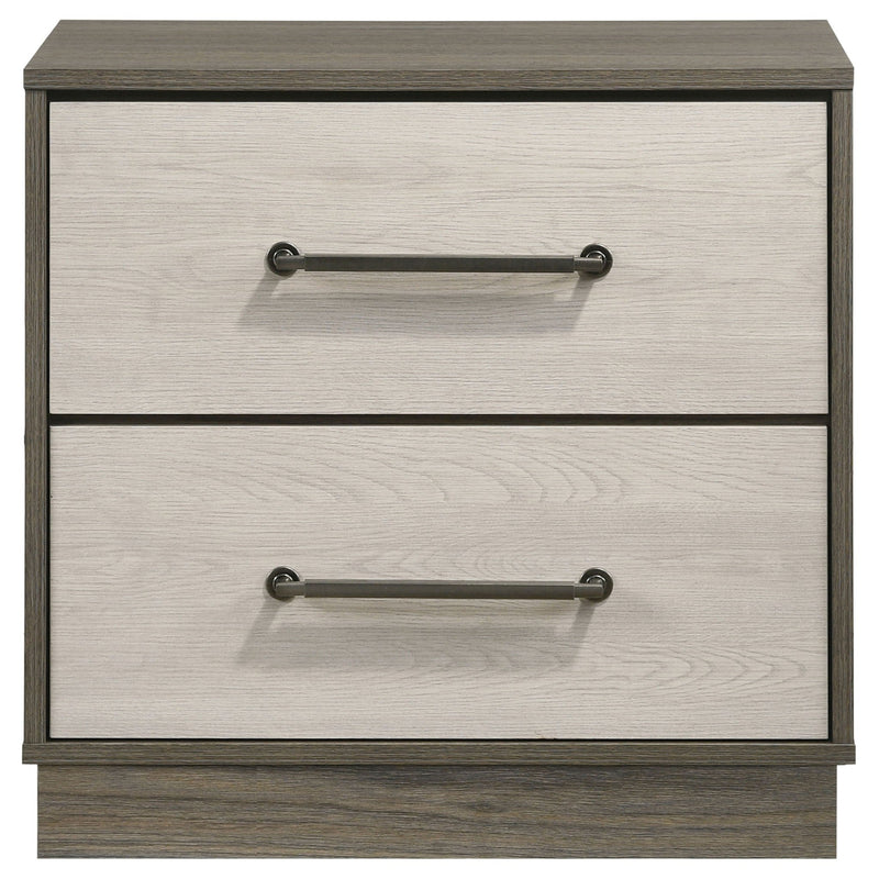 Fenwick 2-drawer Nightstand Bedside Table Grey Oak