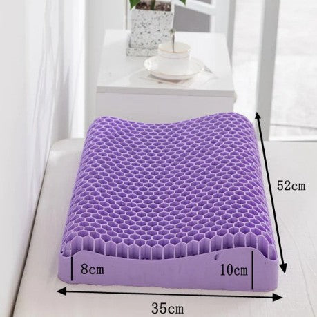 Purple Gel Honeycomb Pillow – High-Elasticity Cooling Sleep Pillow
