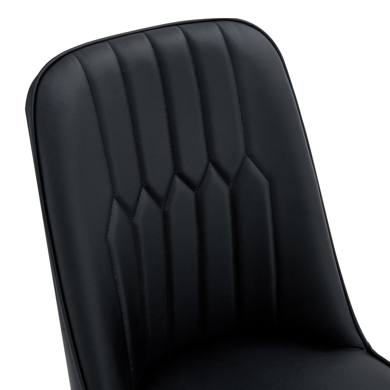 Modern Dining Chairs With Metal Legs And Simple Line Design On Backrest