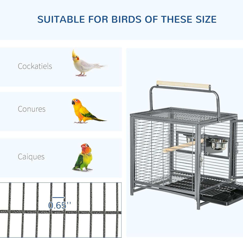 18" Heavy Duty Iron Travel Bird Cage Carrier