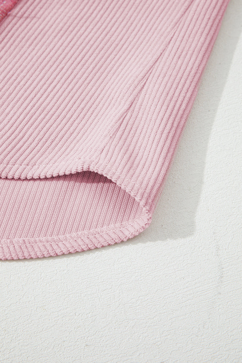 Sophia Corduroy Flap Patchwork Shacket