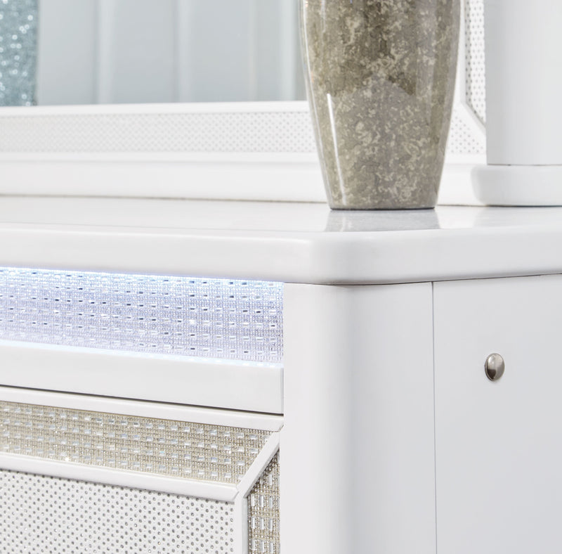 Chalanna - Dresser And Mirror - White